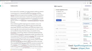 تصحیح و نگارش انگیزه نامه با گرامرلی پرمیوم - Statement of Purpose(SOP) - Grammarly Permium