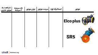 مقایسه موتور آسانسور الکوپالس و SR5