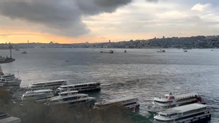 1021-خط افق استانبول و غروب خورشید - مناظر دیدنی از تایم لپ های بسفر