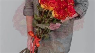 دسته گل رز نارنجی زیبا و شیک