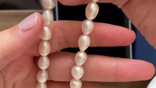 گوشواره و گردنبند مروارید باروک سفید با نقره