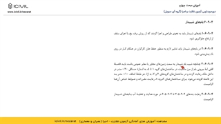 جدول خلاصه فاصله لبه افقی بام شیبدار تا مرز مالکیت از مبحث چهارم