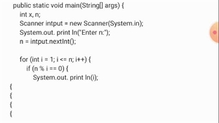 کد نویسی مقسوم علیه های یک عدد n در جاوا