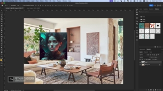 آموزش پست پروداکشن معماری در فتوشاپ؛ تغییر و جایگذاری عکس در تابلو